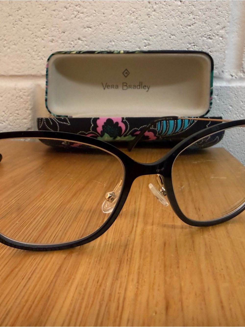 Vera Bradley Black Women's Glasses with Patterned Case